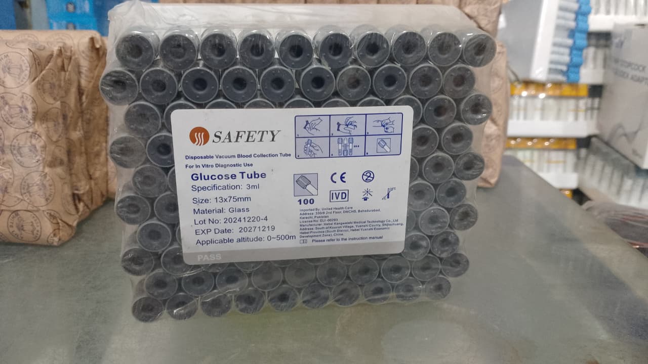 Safety Grey Blood Collection Tube Glucose Test Tube 3ML, Secure Sample Collection for Laboratory Use