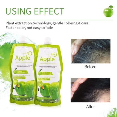 Apple Hair Color Cream Gentle Formula Provides Rich Color Smooth Application Long Lasting Shine Nourishes Hair - 1000ML - Image 2