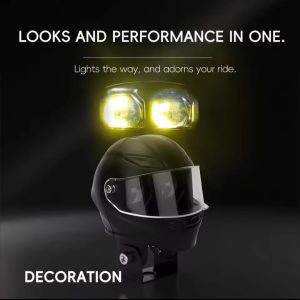 Universal Motorcycle LED Helmet-Style Spotlight â Dual Lens 2-Mode (White & Yellow) Fog Light Signal Lamp