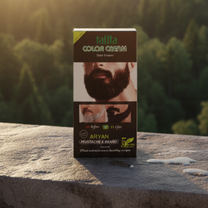 Aryan Mustache & Beard Color Cream (Dark Brown) 5-Minute Instant Grey Coverage with Plant Extracts