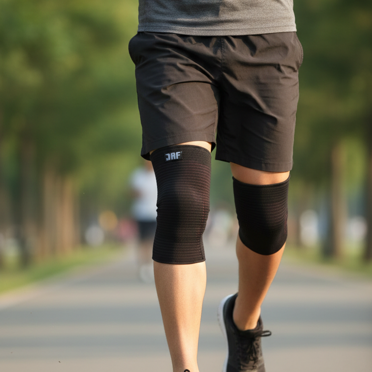 JAF Elasticated Knee Support Deluxe Knee Brace Comfortable Compression Support (Pack of 1) - Image 3