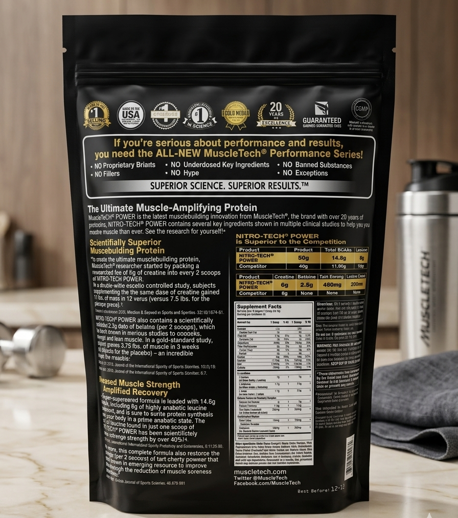 MuscleTech Nitro-Tech 100% Whey Gold Protein Powder 2LB Premium Whey Protein for Muscle Recovery & Lean Muscle Support - Image 2
