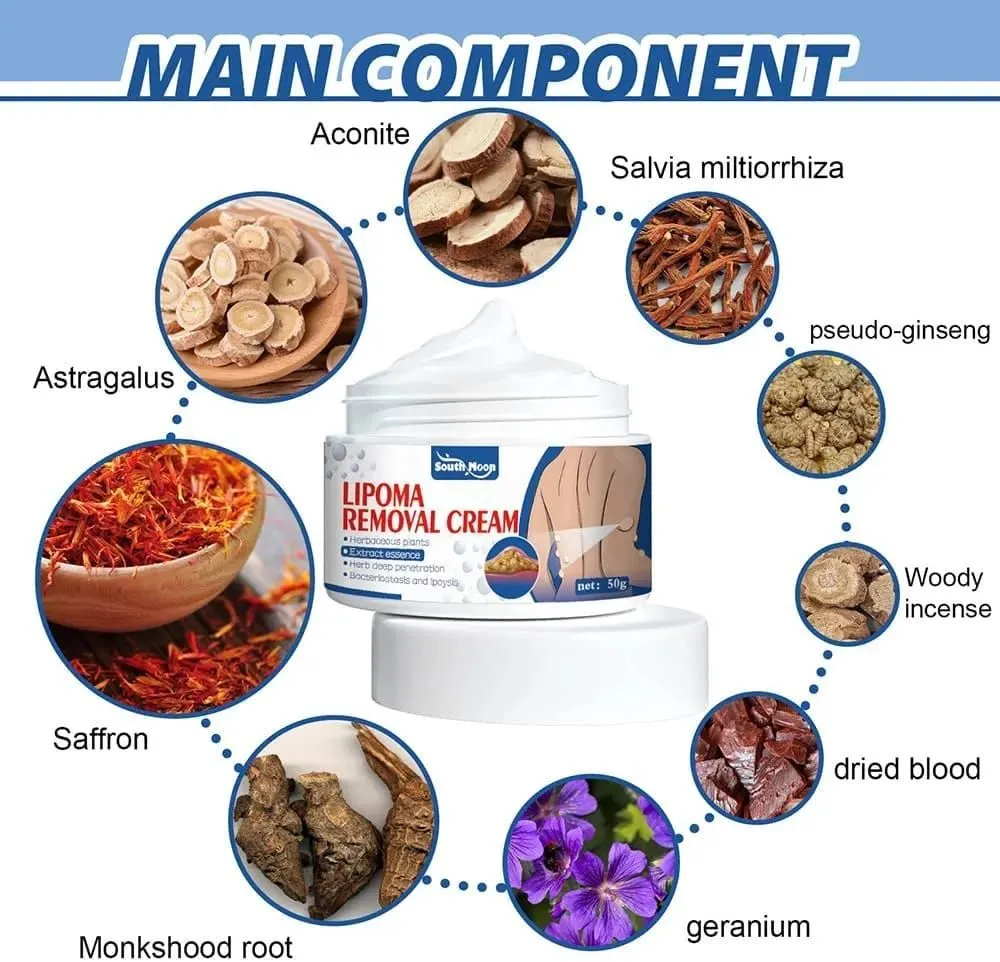 South Moon Lipoma Removal Cream Herbal Extract Essence Skin Care Treatment (50g) - Image 4