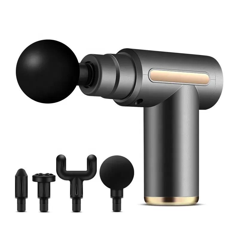 Professional Smart Percussion Massage Gun High-Intensity Deep Tissue Muscle Massager with 4 Interchangeable Heads for Athletic Recovery & Pain Relief 5 in 1