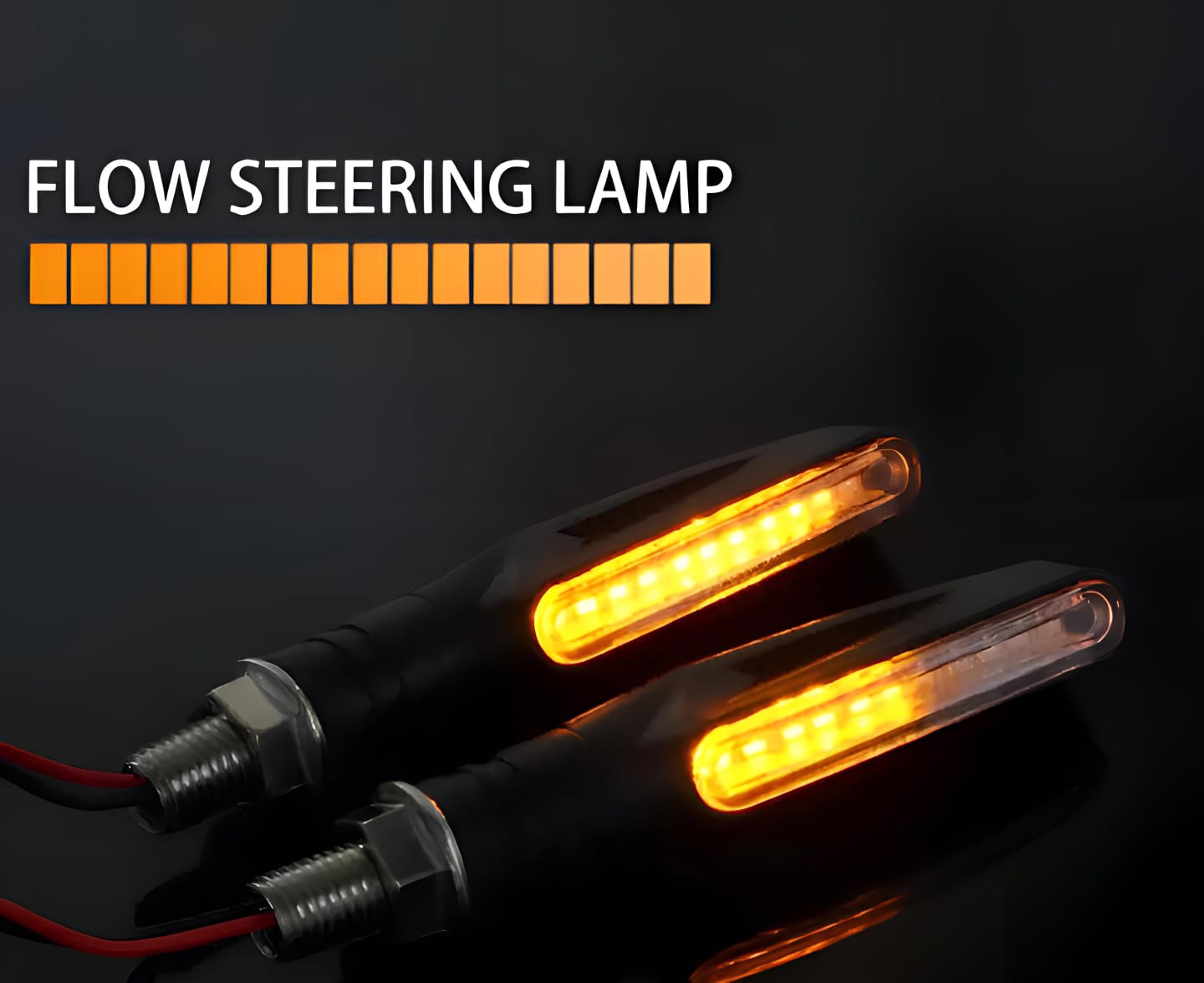 Pack of 2 pair(4pcs) - Audi Flow Style Led Motorcycle Turn Signals Indicator Amber Light - Image 4