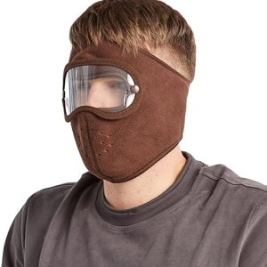 Windproof Anti Dust Full Face Masks Cycling Ski Breathable Masks Eye HD Anti Fog Goggles Hood Cover Winter Warm Hat Caps - Windproof Anti Dust Full Face Masks ( 01 Pair ) Knee Warmer Woolen Knee Cap ( Random Color )