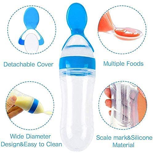Silicone Bottle Feeding Baby Spoon Feeder - Best Quality Spoon Feeder - Random Color - Image 2