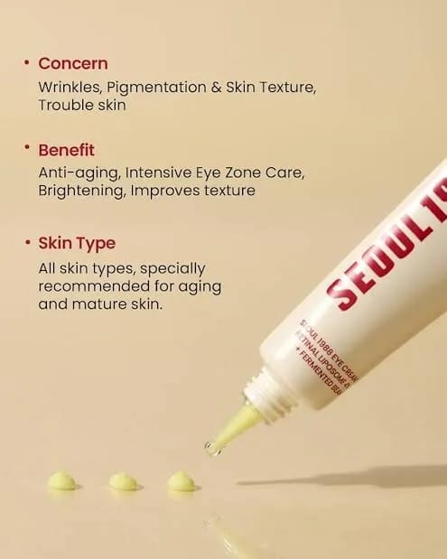 K-SECRET SEOUL 1988 Eye Cream: Retinal Liposome 2% + Fermented Black Bean Advanced Anti-Aging & Brightening Formula - 30ml - Image 4