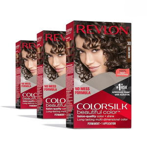 Revlon ColorSilk Hair Color #30 Dark Brown Ammonia Free Permanent Hair Dye
