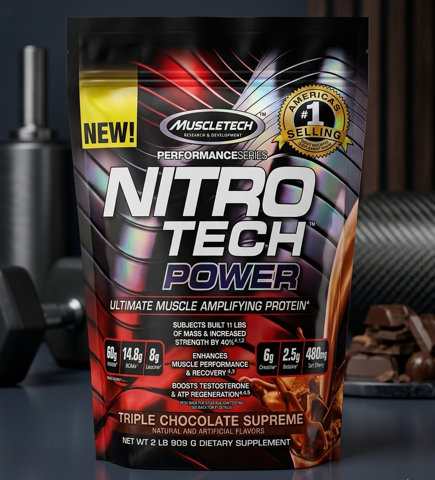 MuscleTech Nitro-Tech 100% Whey Gold Protein Powder 2LB Premium Whey Protein for Muscle Recovery & Lean Muscle Support