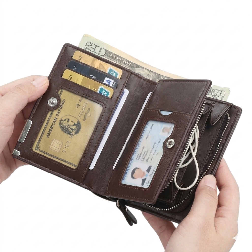 Balebaily Compact Short Wallet for Men & Women | Multi Card Slots, Money Clip, Coin Pocket & Photo Window | Durable Everyday Pocket Wallet - Image 2