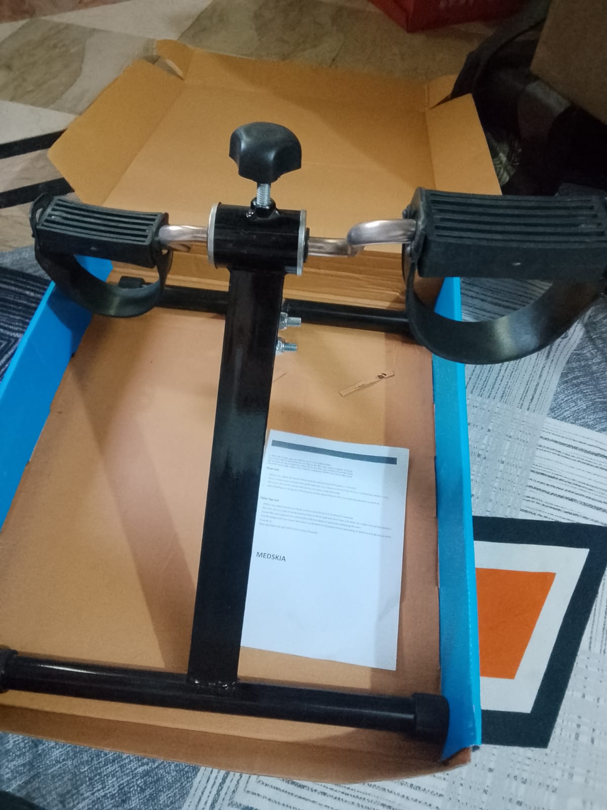 Folding Pedal Exerciser, Mini Exercise Bike Under Desk Bike Foot Pedal Exerciser, Foot Hand Cycle Portable Peddler Machine Bicycle Exerciser Arm Leg Exerciser while Sitting - Image 4
