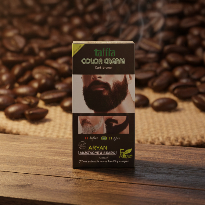 Aryan Mustache & Beard Color Cream (Dark Brown) 5-Minute Instant Grey Coverage with Plant Extracts - Image 3