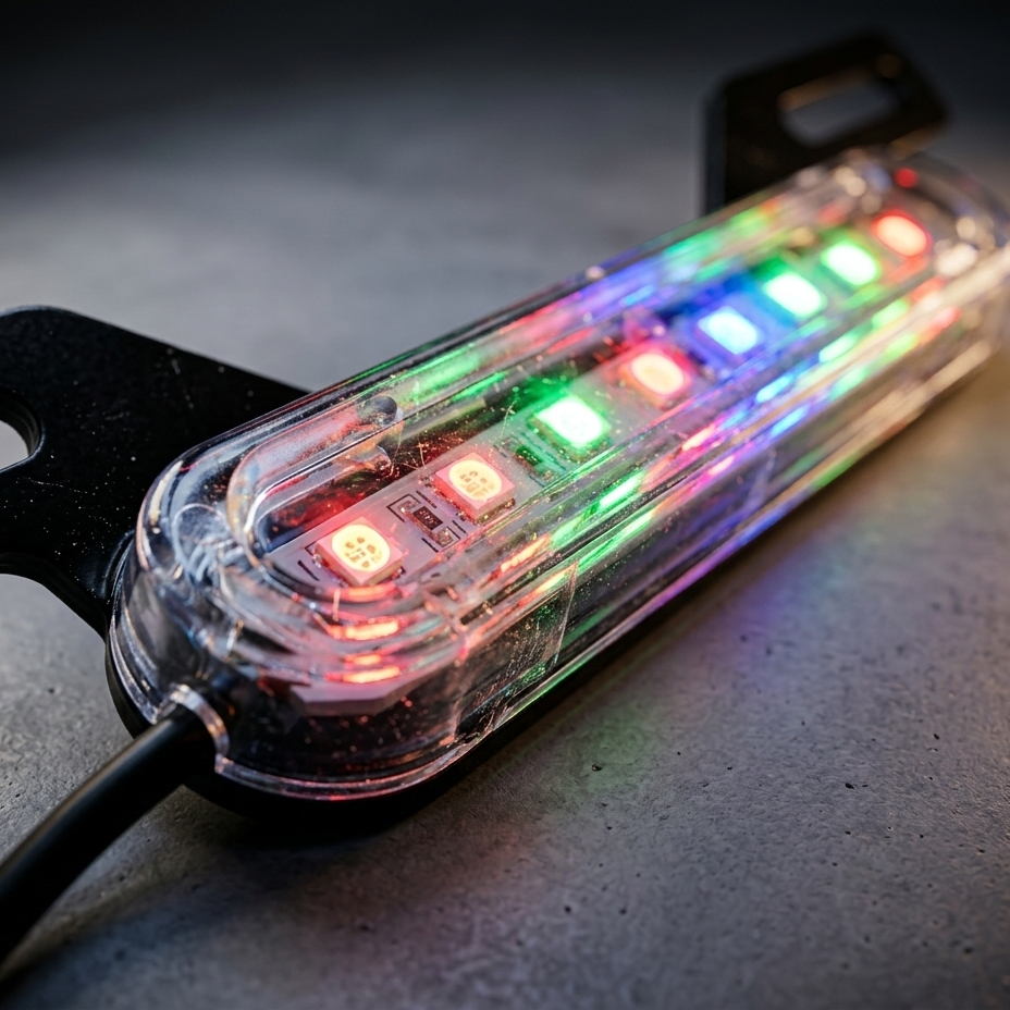 RGB Motorcycle License Plate Light Bar â Chasing LED 12V Slim RGB LED Plate Bar for Motorcycles - Image 2