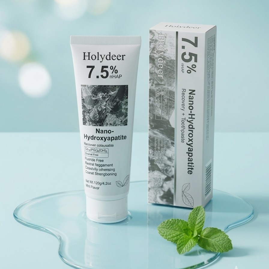 Holydeer 7.5% nHAP Nano-Hydroxyapatite Recovery Toothpaste | Fluoride-Free Enamel Strengthening & Sensitivity Relief | Mint Flavor (100g)