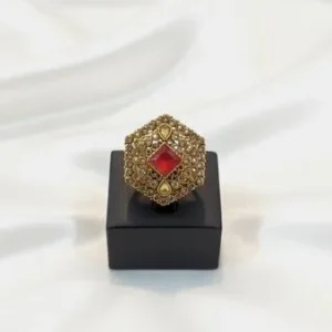 Adjustable Maroon Gemstone Ring for Women – Elegant Statement Ring for Wedding, Party & Daily Wear