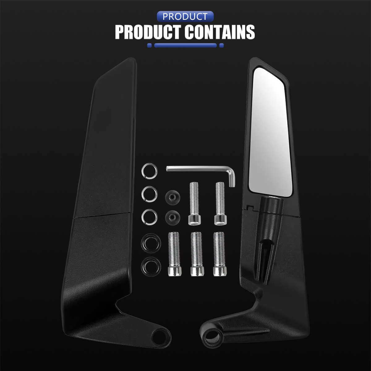 Universal Aerodynamic Rotary Adjustable Motorcycle Wind Wing Rearview Mirrors - Image 2