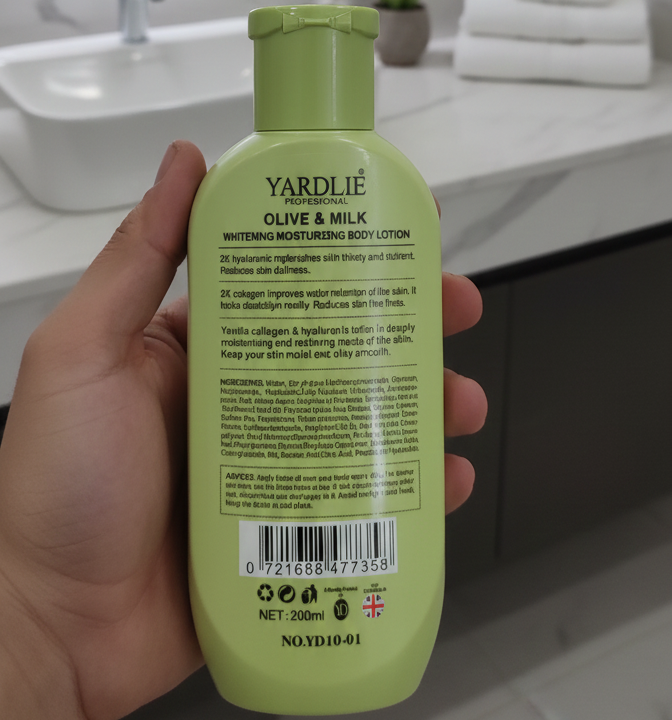Yardlie Professional Olive Whitening Moisturizing Body Lotion Smooth Application For Skincare - 200ML - Image 2