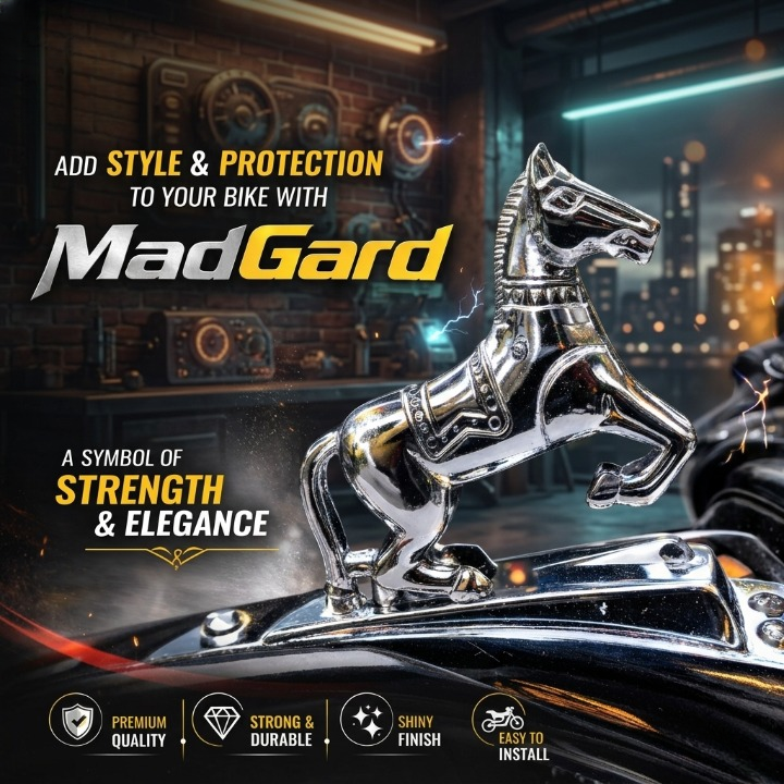 Front Mudguard Horse Ornament for Bikes â Premium Chrome Style Bike Decoration