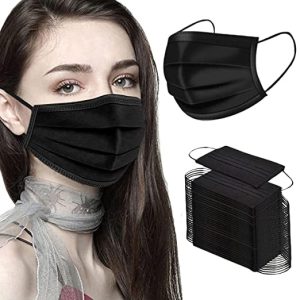 Black Disposable Mask 50 Pcs Box For Daily Protection Comfortable Fit And Easy Breathing