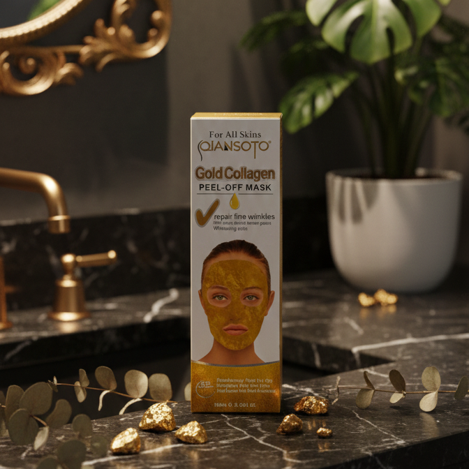 Qiansoto Gold Collagen Peel-Off Facial Mask Anti-Aging & Skin Brightening Treatment (100ml)