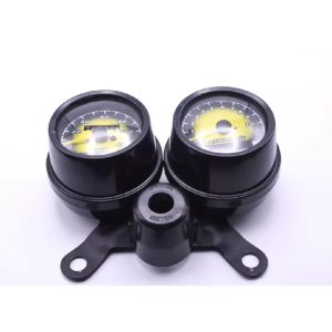 Double Round Fancy Meter Speedometer RPM for Honda 125 Motorcycle â Dual Analog Speed & RPM Gauge (Without Switch)