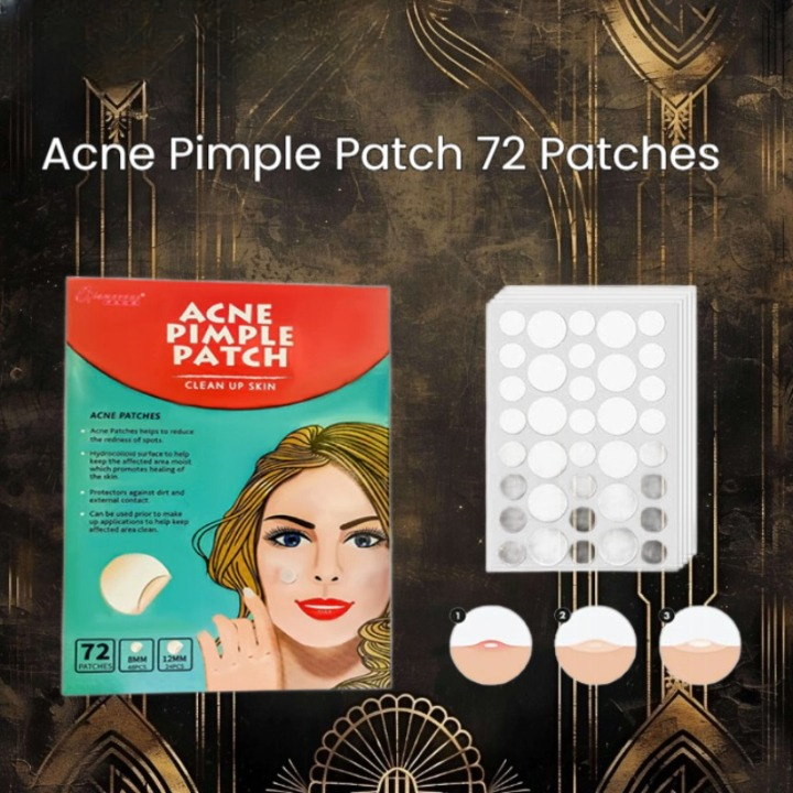 Glamorous Face Acne Pimple Patch 72 Patches Hydrocolloid Invisible Spot Treatment for Pimples & Acne (Only 1 Packet) - Image 2