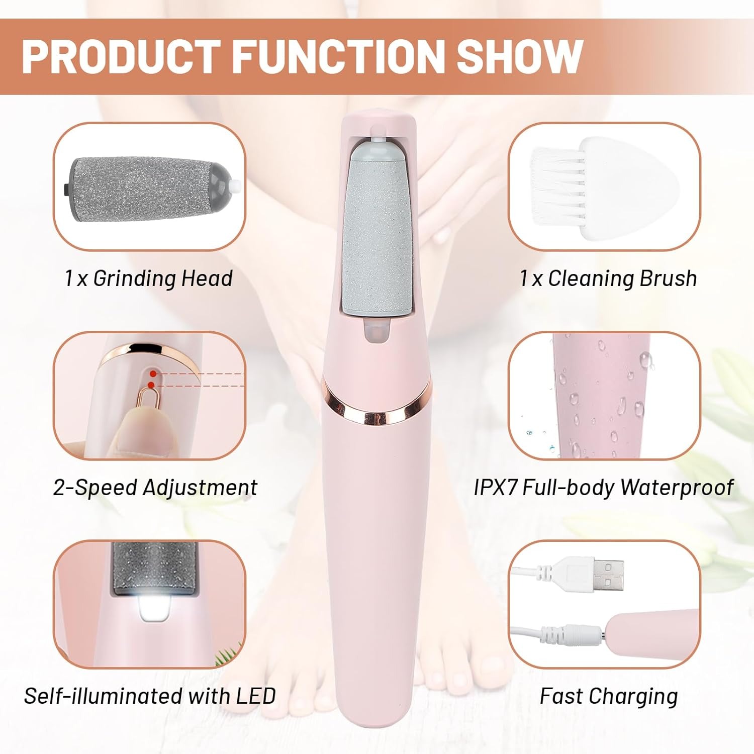 Rechargeable Callus Remover Portable Foot Care Device for Smooth and Soft Skin - Image 4