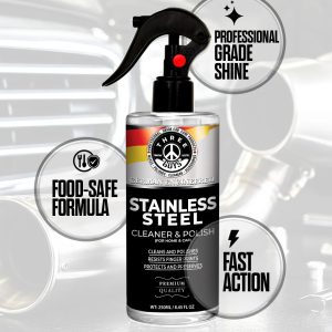 Stainless Steel Cleaner & Polish â Fingerprint Remover & Protective Shine Spray | THREE GUYS - German Engineered (250) ML