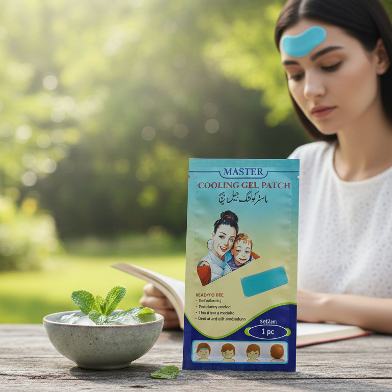 Cooling Gel Patch Instant Cooling Relief for Fever, Headache, Migraine & Heat Stress | Long-Lasting, Safe, Soft & Skin-Friendly Cooling Pad