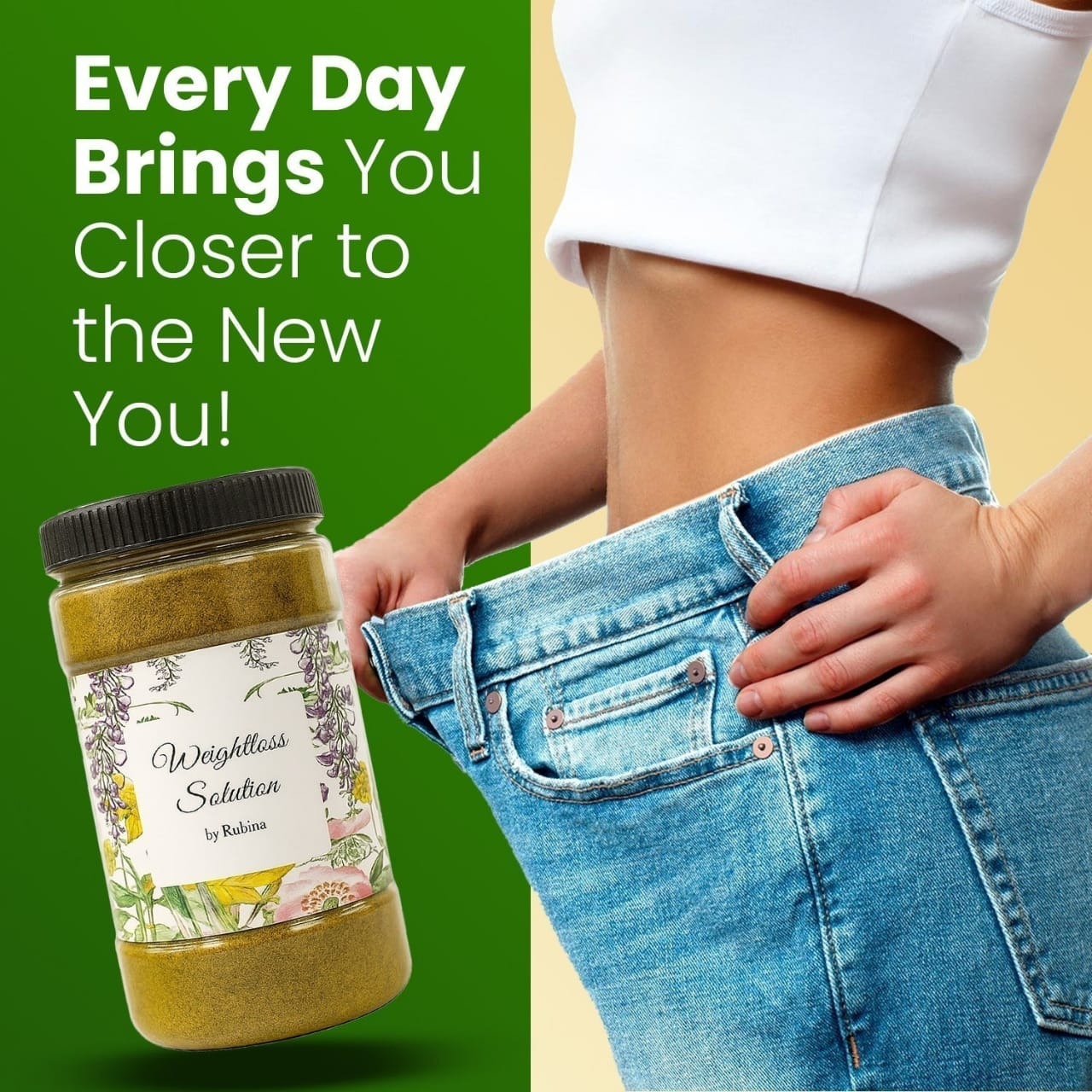 Rubina Weight Loss Powder Natural Slimming Herbal Formula | Fat Burner & Metabolism Booster 100gram - Image 2