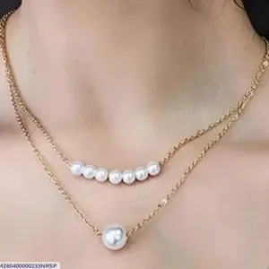 2 Layered Gold Plated Pearl Necklace for Women | Elegant Fashion Jewelry for Party, Wedding & Casual Wear