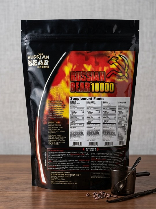 Russian Bear Mass Gainer 1KG Chocolate Flavor High-Calorie Weight Gain Supplement - Image 2