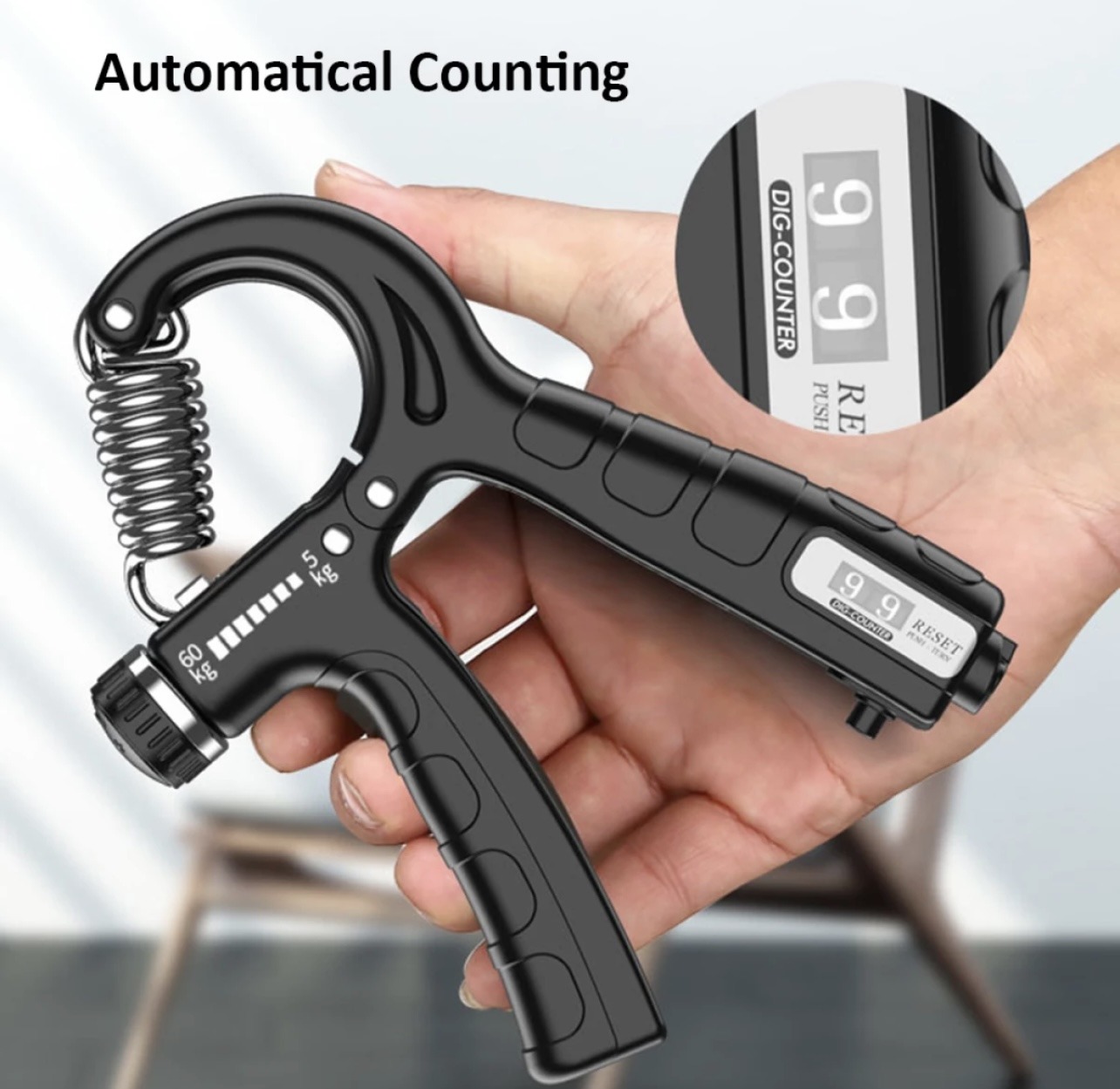 Adjustable Exerciser Hand Gripper With Counter Strengthener Adjustable Resistance Wrist Strengthener Forearm Gripper Hand Workout (Random Color)