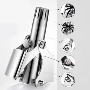 Manual Nose & Ear Hair Trimmer – Stainless Steel Precision Trimming Tool for Safe and Painless Grooming