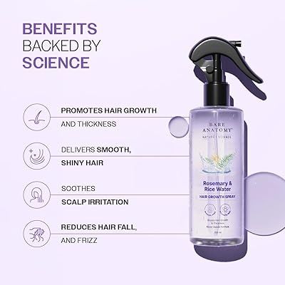Bare Anatomy Rosemary & Rice Water Hair Growth Spray 200ml | Strengthen & Thicken Hair | Made In India - Image 2