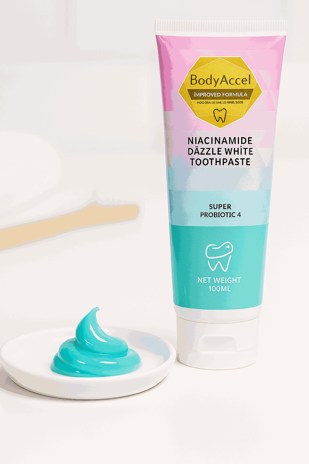 Body Accel Niacinamide Whitening Toothpaste 100ml Advanced Stain Removal With Probiotics For Bright Smile & Fresh Breath - Image 3