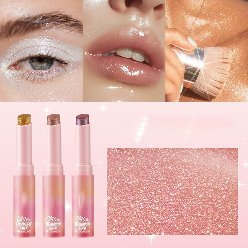 2 In 1 Jelly Shiny Shimmering Eyeshadow Stick | Long Lasting Glow Makeup Stick - Image 2