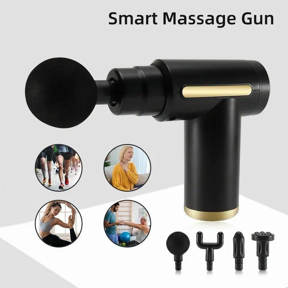 Professional Smart Percussion Massage Gun High-Intensity Deep Tissue Muscle Massager with 4 Interchangeable Heads for Athletic Recovery & Pain Relief 5 in 1 - Image 2