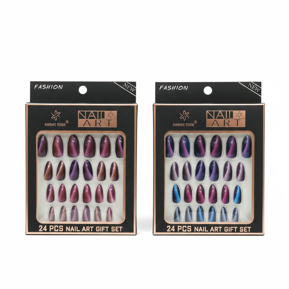 24 Pcs Professional Manicure Artificial Nails Salon-Quality Press-On Nail Set