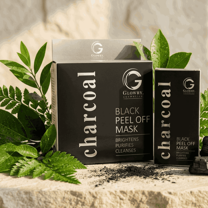 GLOWRY Charcoal Black Peel Off Mask for Deep Cleansing & Detox | Natural Bamboo Charcoal Face Mask for Blackhead Removal & Skin Brightening - Image 4