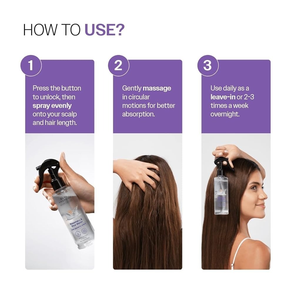 Bare Anatomy Rosemary & Rice Water Hair Growth Spray 200ml | Strengthen & Thicken Hair