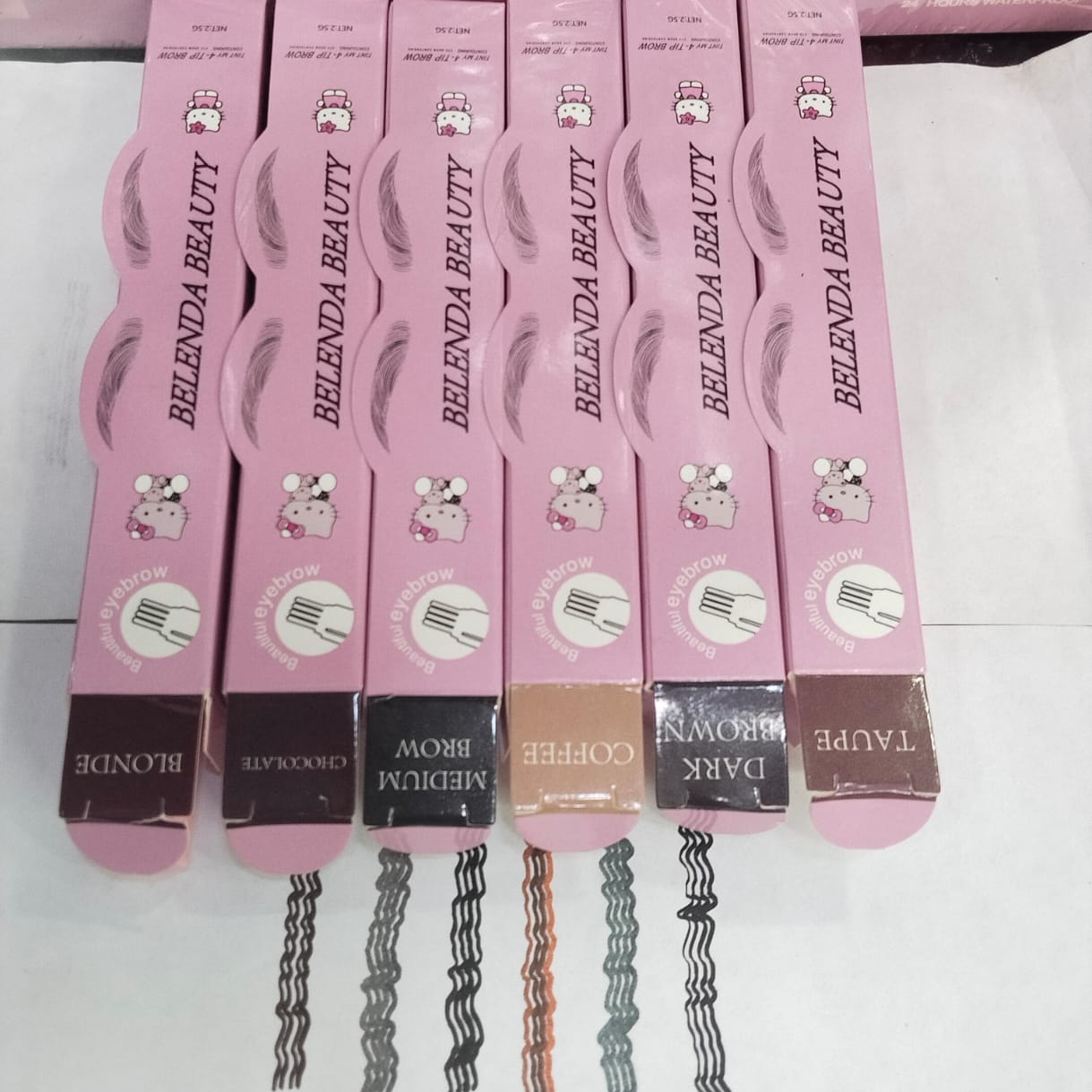 Belenda Beauty 4 Tip Waterproof Eyebrow Pen Liquid Brow Definer Long Lasting Makeup Tool - 1Pc