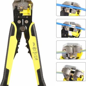 Self-Adjusting Multifunctional Wire Stripper & Crimper – Heavy Duty Automatic Stripping Pliers for 10-24 AWG Wire
