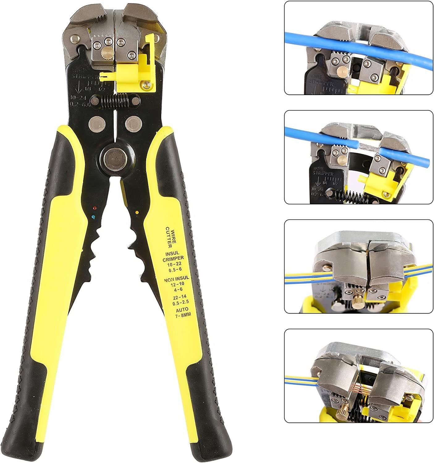 Self-Adjusting Multifunctional Wire Stripper & Crimper – Heavy Duty Automatic Stripping Pliers for 10-24 AWG Wire