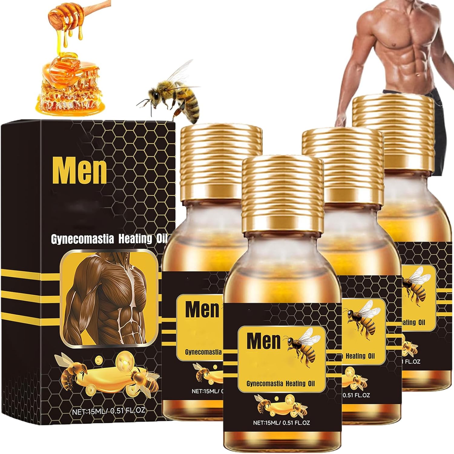 Men Therm Bee Venom Gynecomastia Heating Oil - 30ml