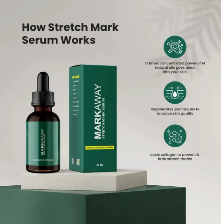Markaway Stretch Mark Serum Herbal Formula for Scars & Skin Elasticity 30ml Nourishing, Repairing & Firming Skin Treatment - Image 2