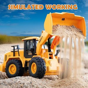 The Perseids Remote Control Bulldozer â 1/16 Scale 11 Channel Heavy RC Construction Toy with Lights & Sound, Yellow