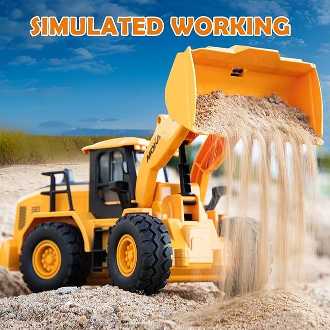 The Perseids Remote Control Bulldozer â 1/16 Scale 11 Channel Heavy RC Construction Toy with Lights & Sound, Yellow