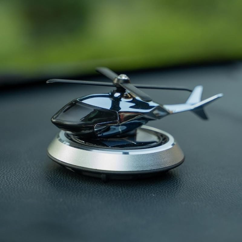 Solar Powered Car Aroma Diffuser Helicopter Air Freshener â Dashboard Perfume Decor | Metal + ABS, Refillable Fragrance - Image 2